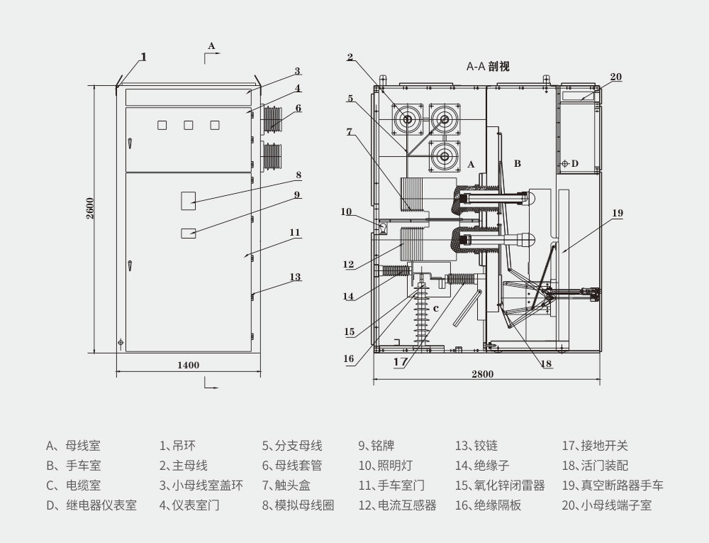 KYN61-40.5型铠装移开式交流金属封闭开关设备结构图.jpg